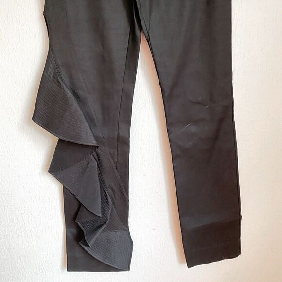 Alexis Black Cascade Ruffle Leg Dress Pants Trousers Women’s XS Evening Designer - Picture 5 of 12